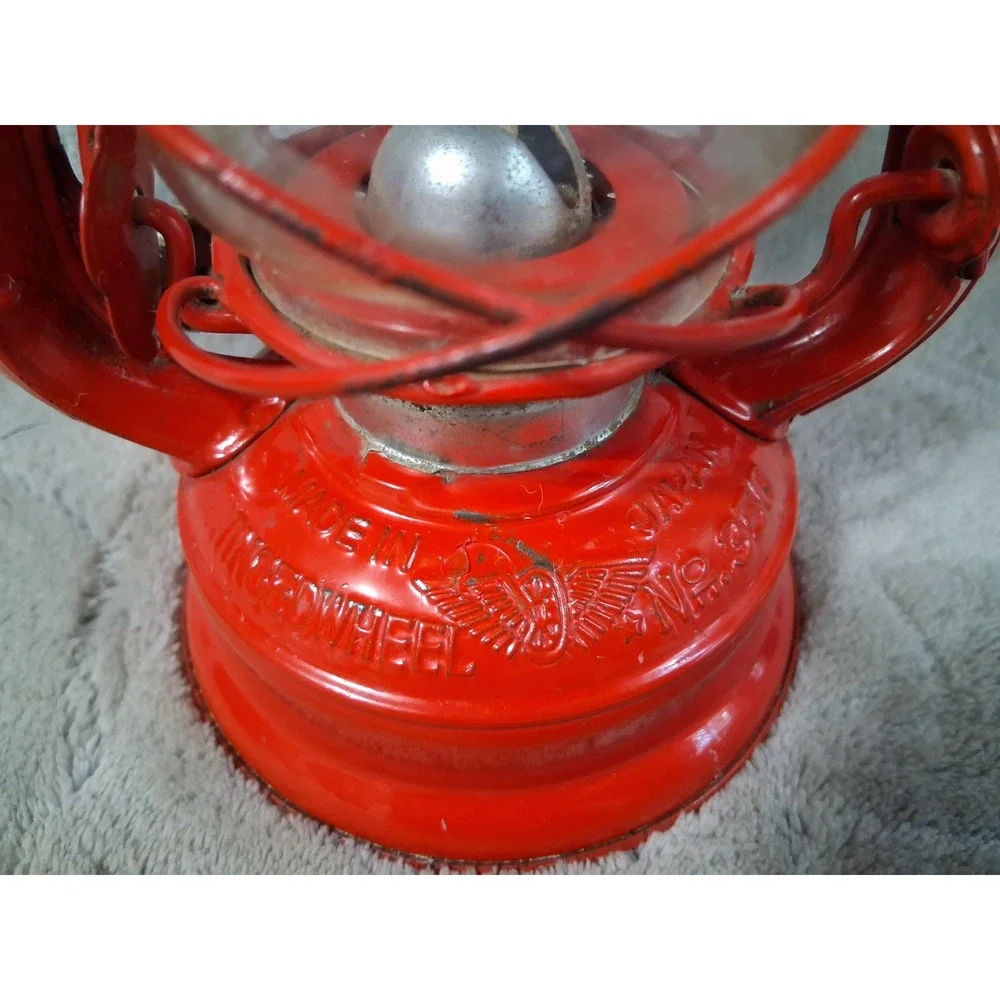 Vintage Winged Wheel No 350 Red Kerosene Lantern Japan Unused Skater Mini Lamp